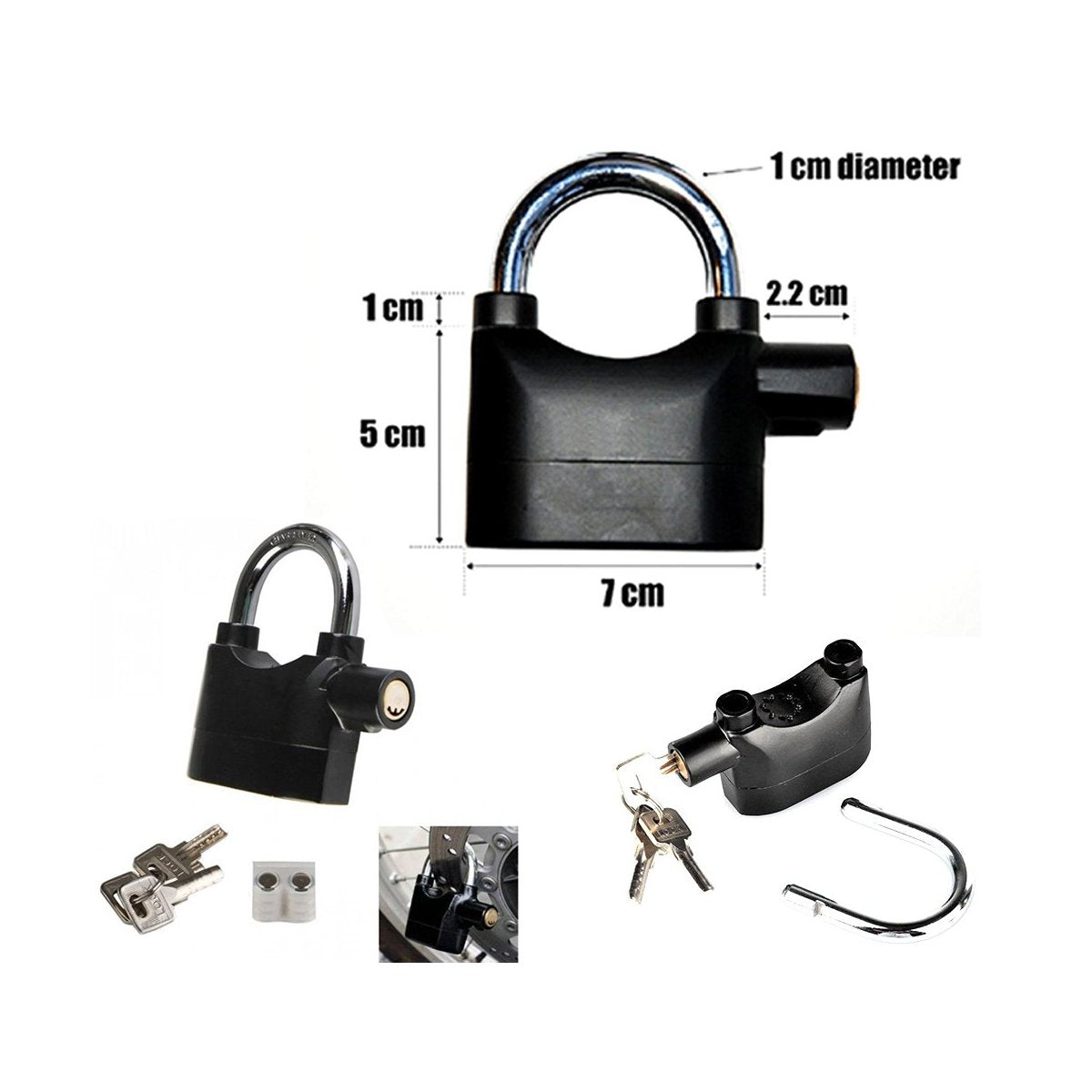 Wukusy 185 Anti-Theft Security Pad Lock with Smart Alarm for home and kitchen security, featuring durable metal construction and alarm system.