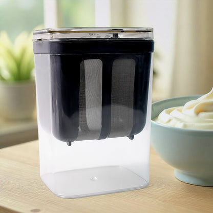 Wukusy 2-in-1 multifunctional yogurt strainer with 1100ml storage container, ideal for home kitchen use.