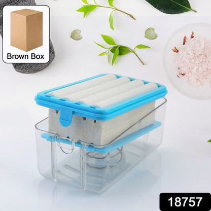 Wukusy 2-in-1 soap roller with case for home and kitchen, compact design with soap storage and rolling mechanism.
