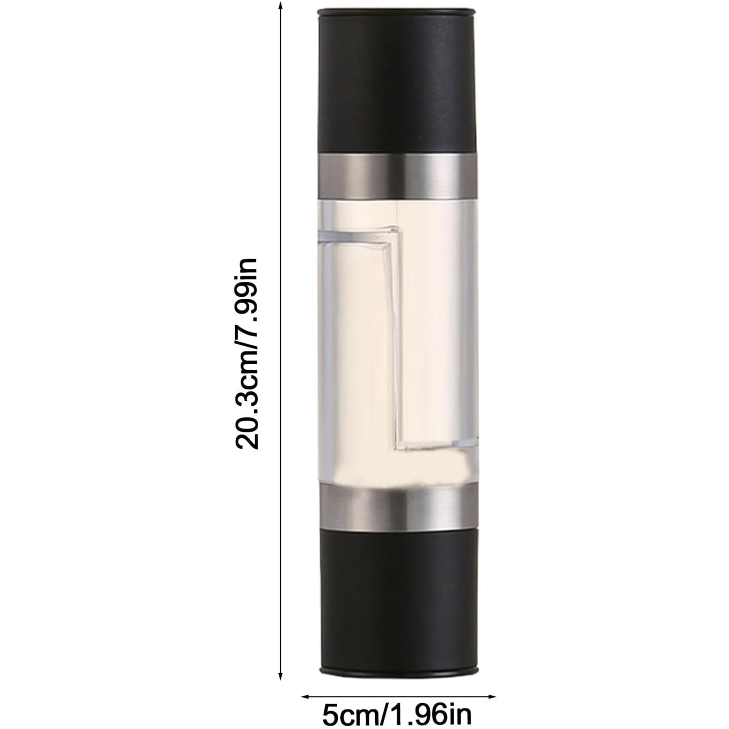 Wukusy 2-in-1 stainless steel salt and pepper grinder for home and kitchen use, with adjustable grinding mechanisms.