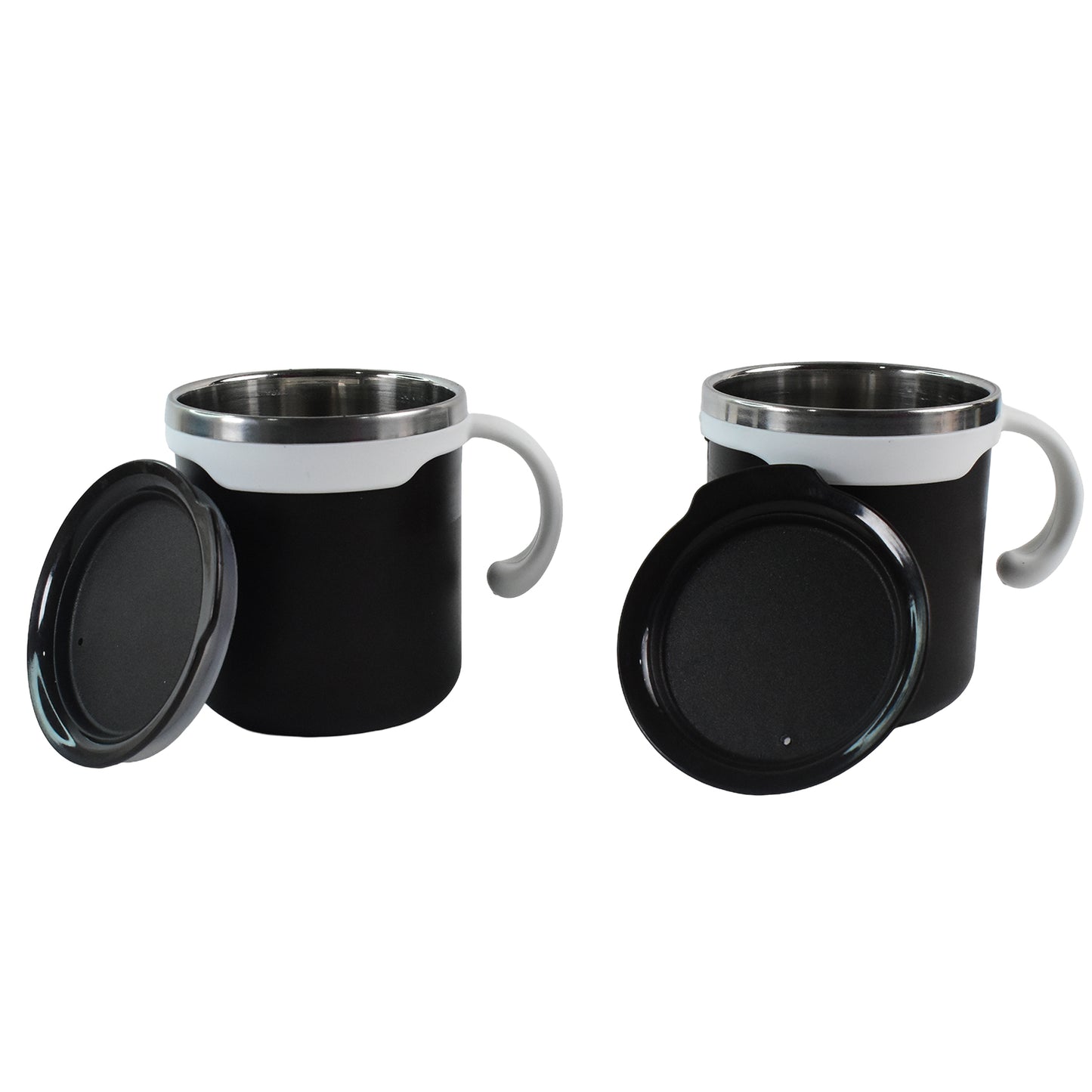 Two Wukusy premium mocha mugs, 250 ml, with a sleek design, perfect for home and kitchen use.