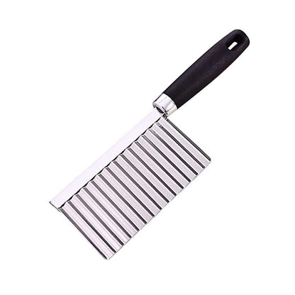 Wukusy stainless steel vegetable salad chopping knife with crinkle cutters for precise kitchen prep and vegetable slicing.