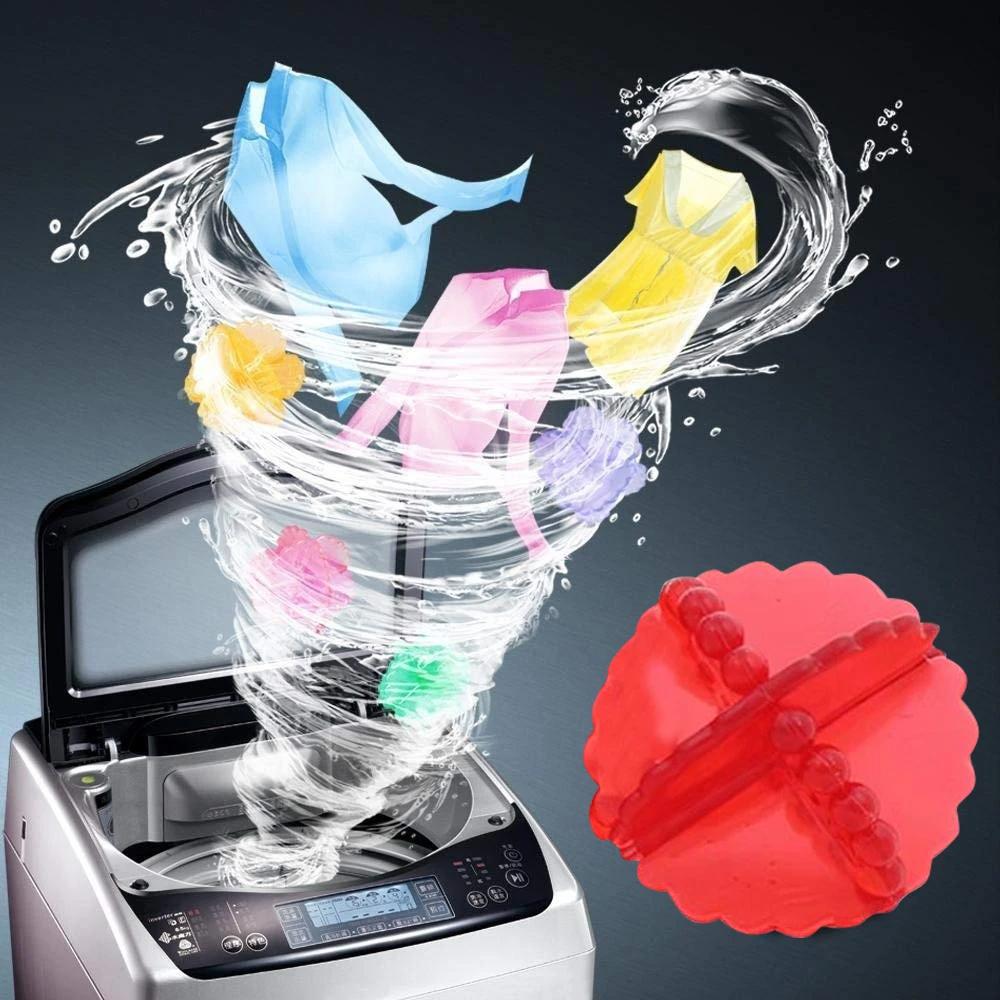 Six Wukusy laundry washing balls for eco-friendly cleaning, designed to wash clothes without detergent in home and kitchen use.