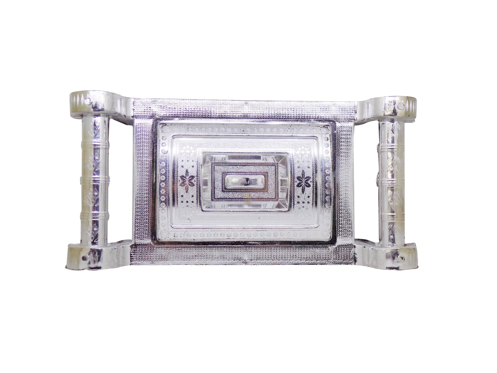 Wukusy 2091 multipurpose 4-section silver storage gift box with royal design for home and kitchen organization.