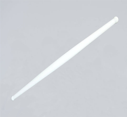 White plastic rolling belan for chapati making by Wukusy, used for rolling dough in home and kitchen cooking.