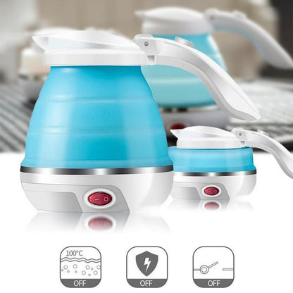 Wukusy silicone foldable electric water kettle for camping, collapsible and portable boiler for home and outdoor use.