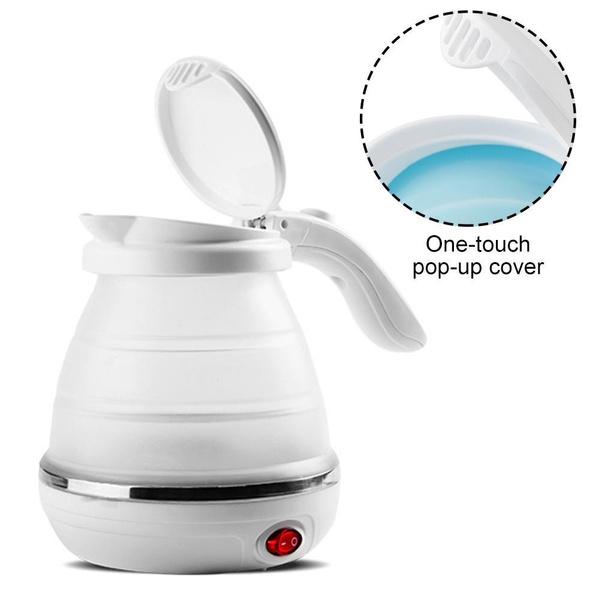 Wukusy silicone foldable electric water kettle for camping, collapsible design, suitable for home and outdoor kitchen use
