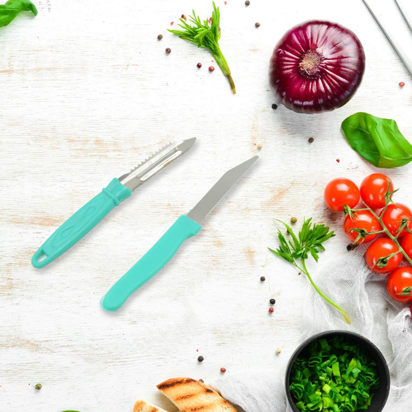 Wukusy 3-in-1 kitchen combo with stainless steel lighter, knife, and peeler for versatile home cooking tools