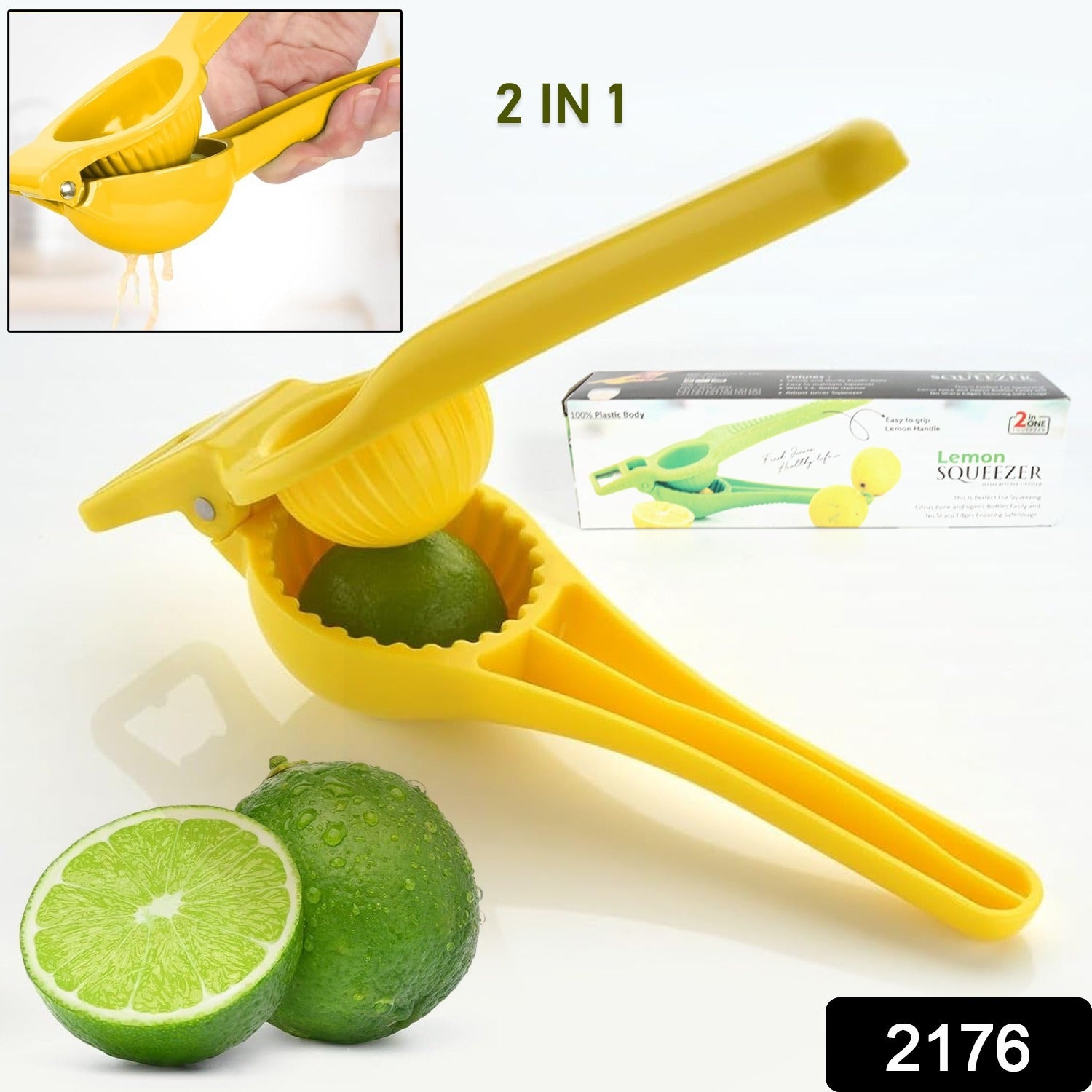 Wukusy 2-in-1 unbreakable lemon squeezer and bottle opener for kitchen use, durable and practical kitchen tool.