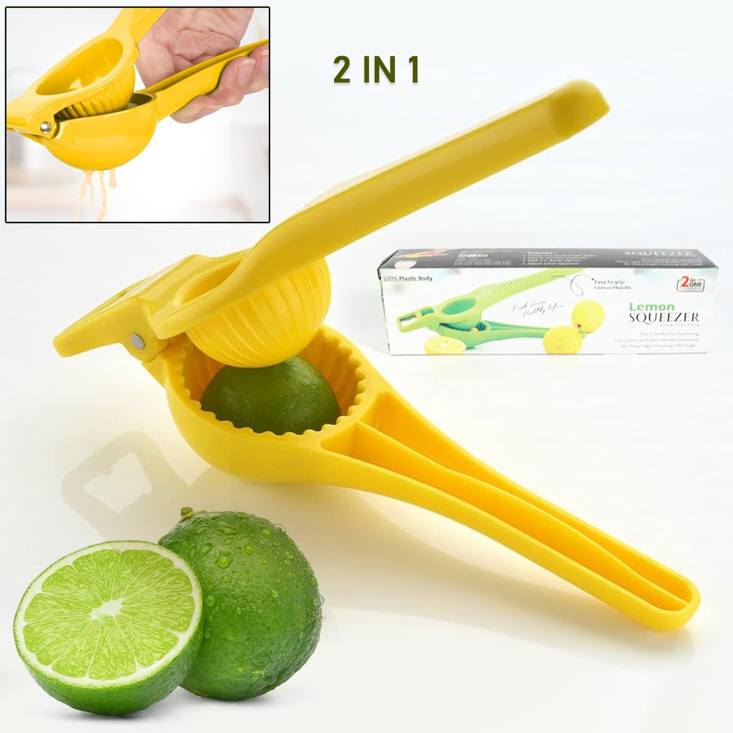 Wukusy 2-in-1 unbreakable lemon squeezer and bottle opener for kitchen use, durable and easy to handle.
