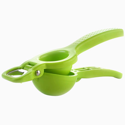 Wukusy 2-in-1 unbreakable lemon squeezer and bottle opener for kitchen use, durable stainless steel design.