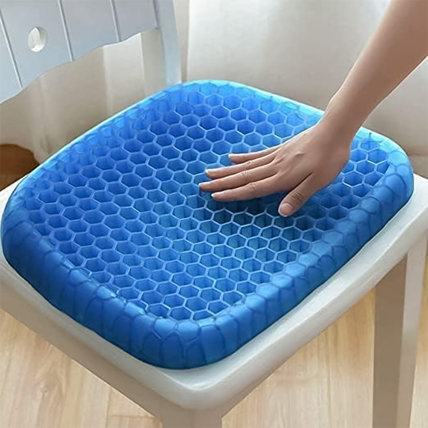 Wukusy 219 Cushion Seat Flex Gel Orthopedic Seat Cushion Pad, egg-shaped ergonomic gel seat pad for comfort and support.