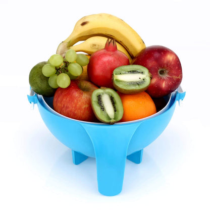 Wukusy 2214 multifunctional vegetable and fruit cutter with shredder and rotating drain basket for home kitchen use.