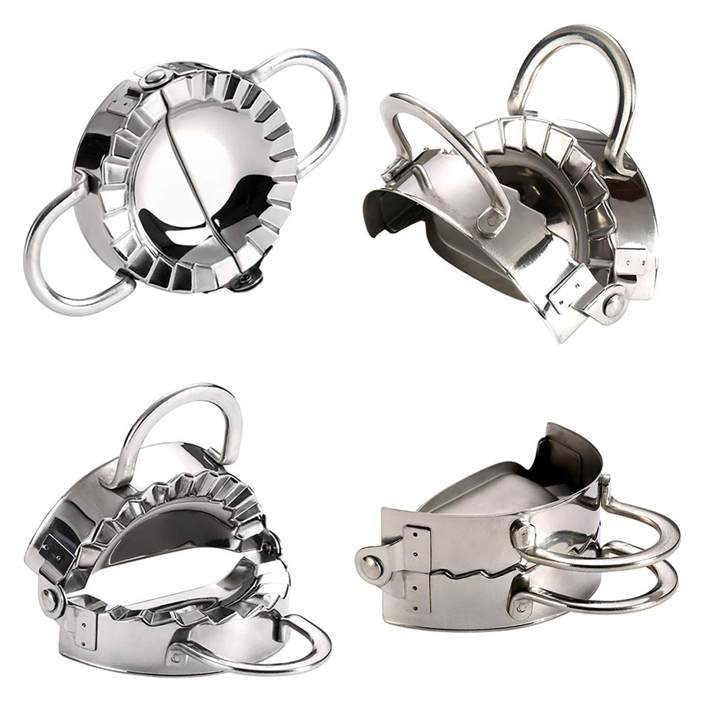 Wukusy stainless steel dumpling maker and dough cutter, pie mold tool for home and kitchen use, designed for perfect dumplings.