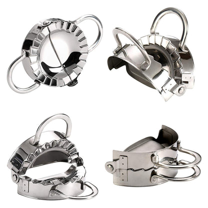 Wukusy stainless steel dumpling maker and dough cutter, pie mold tool for home and kitchen use, designed for perfect dumplings.