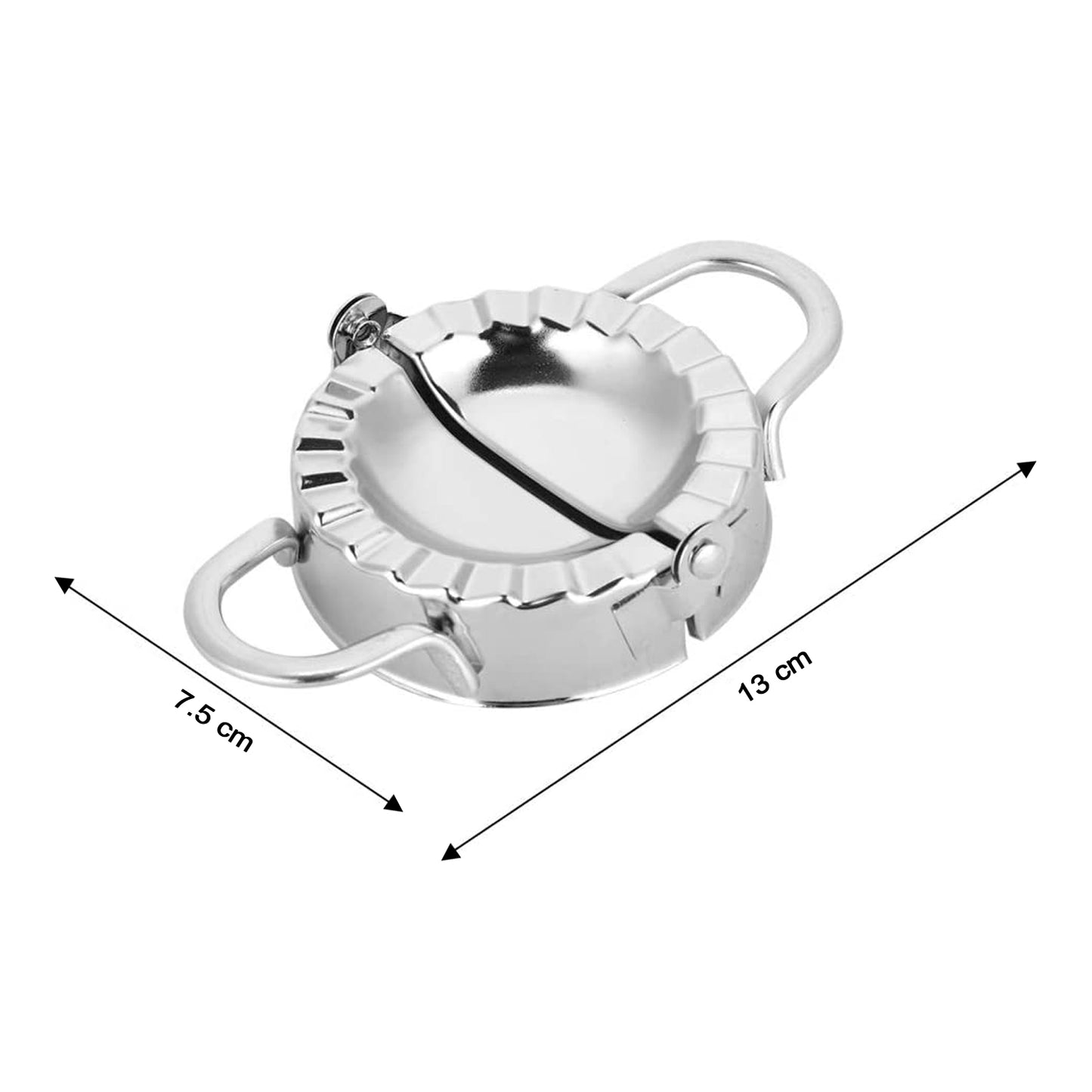 Wukusy stainless steel dumpling maker and dough cutter tool for home kitchen, with pie mold design for seamless dumpling shaping.