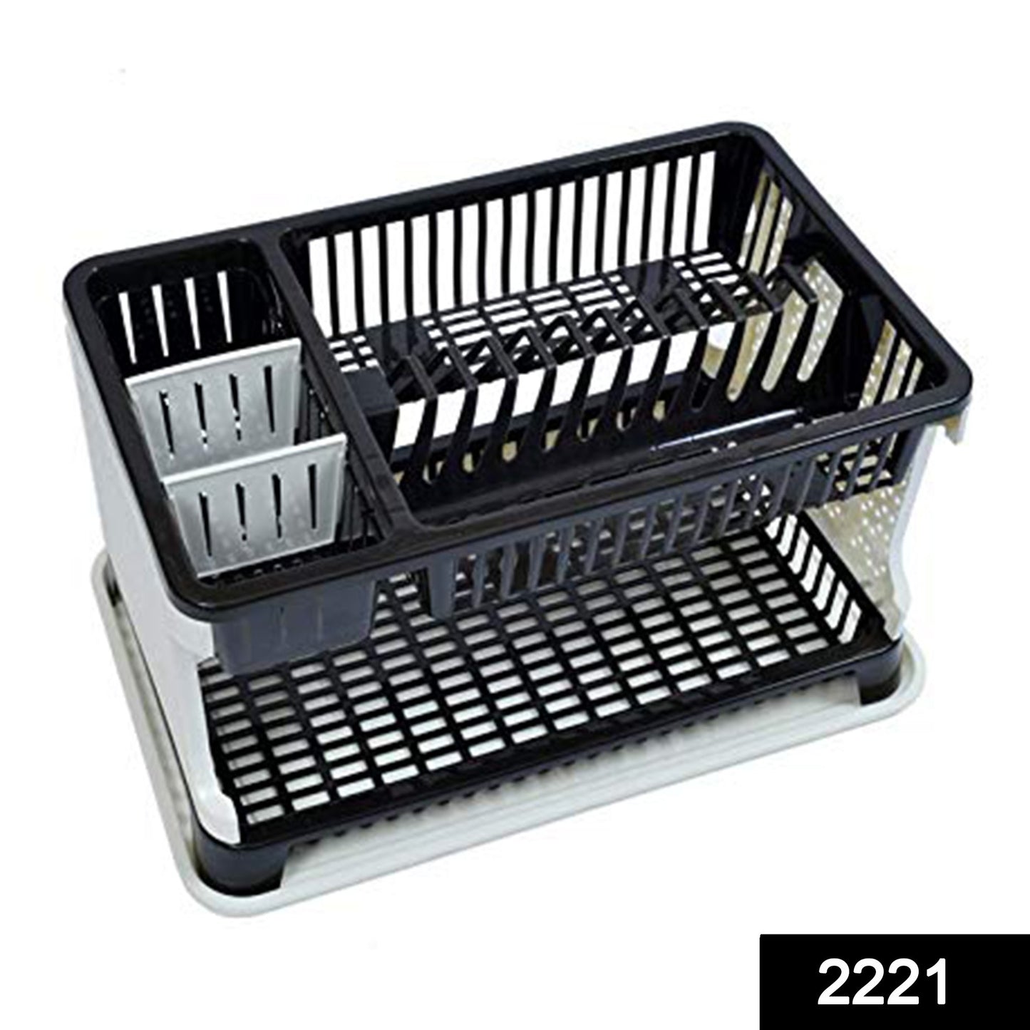 Wukusy kitchen organizer rack with water storing tray and dish rack for drying and organizing utensils and dishes.