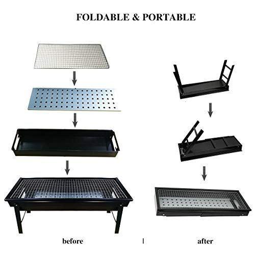 Wukusy folding portable barbecue grill set for outdoor and home use, with compact design and grilling surface.