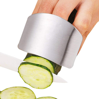 Wukusy stainless steel finger guard and cutting protector for kitchen safety, featuring durable metal construction.