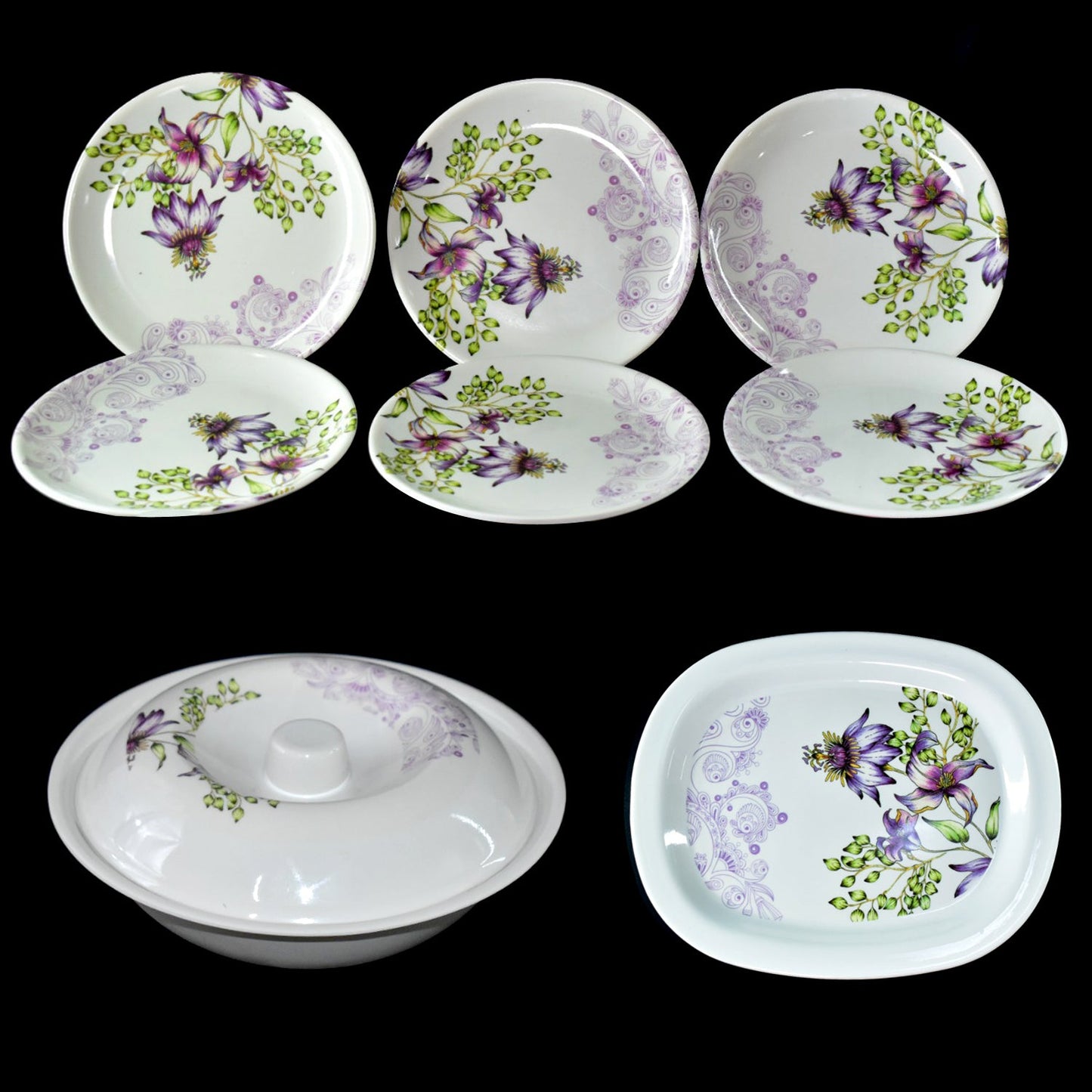 Wukusy 32-piece premium tableware set for serving food and kitchen items, includes plates, bowls, and serving dishes.