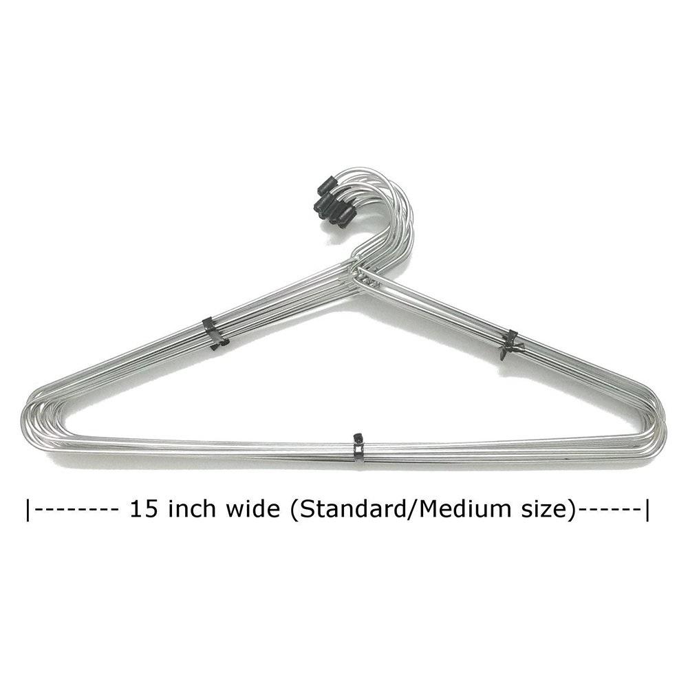 Set of 12 Wukusy stainless steel cloth hangers, durable home and kitchen garment hangers with sleek metal design.
