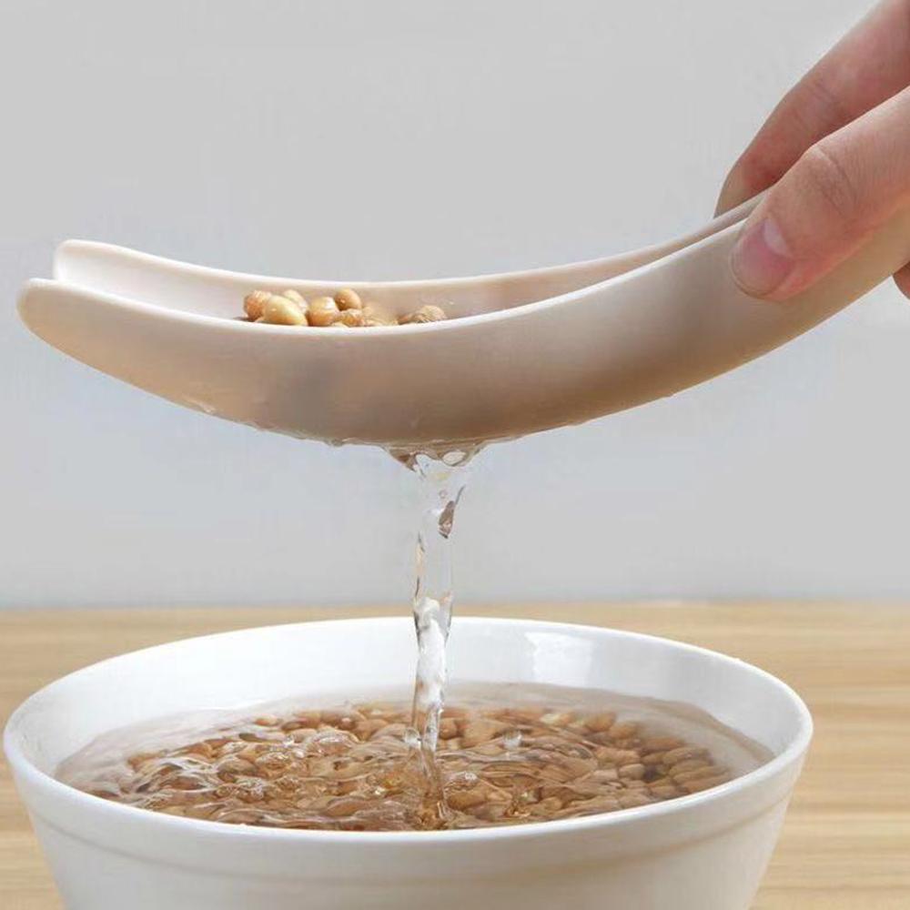 Wukusy rice sieve washer, practical rice strainer spoon for kitchen use, with perforated bowl and handle for rinsing rice.