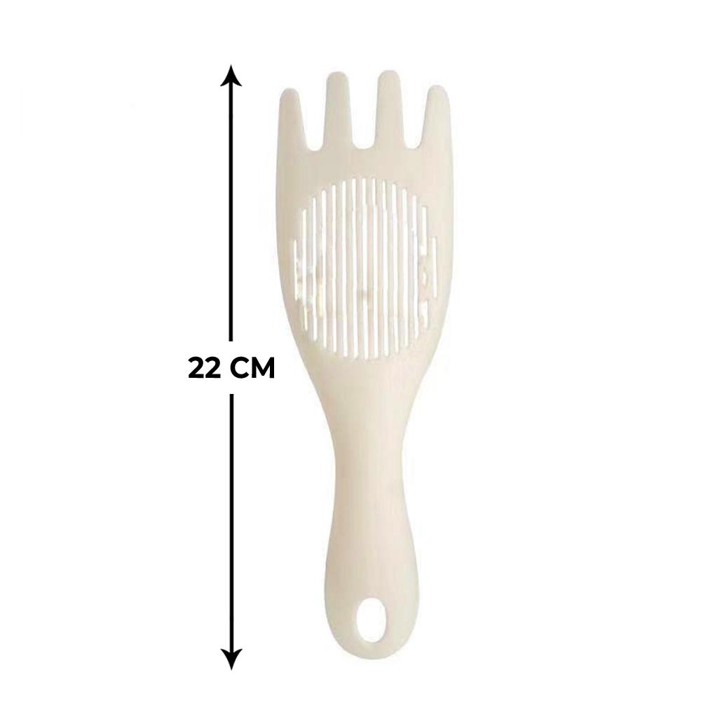 Wukusy 2309 rice sieve washer and strainer spoon for rinsing and draining rice in the home kitchen.