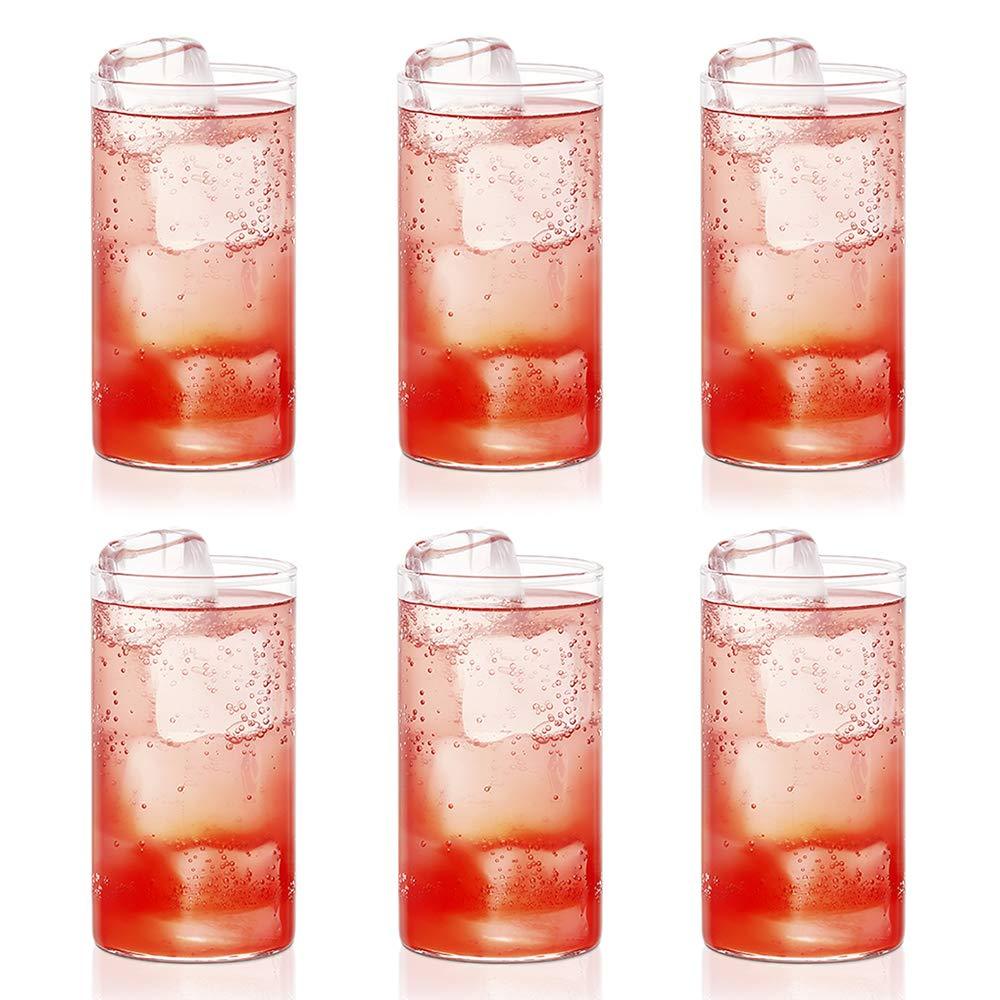 Set of 6 Wukusy 330ml clear plastic glasses, unbreakable and stylish, perfect for home and kitchen use