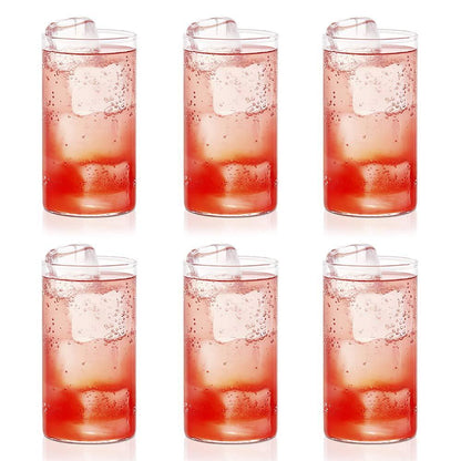 Set of 6 Wukusy 330ml clear plastic glasses, unbreakable and stylish, perfect for home and kitchen use