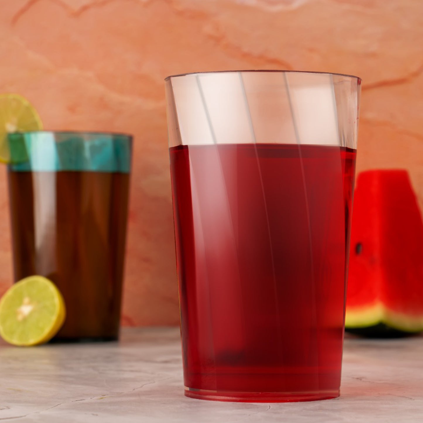 Set of 6 Wukusy crystal 300ml square highball glasses for water, juice, and cocktails, transparent and stylish for home use.