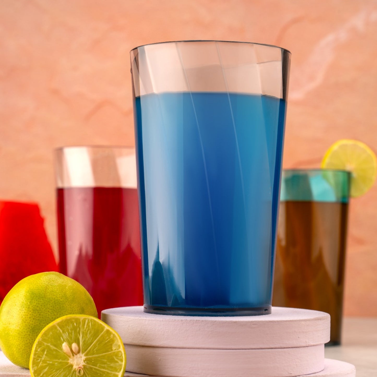 Set of 6 Wukusy 300ml transparent crystal highball glasses for water, juice, and cocktails, stylish square design for home and kitchen.