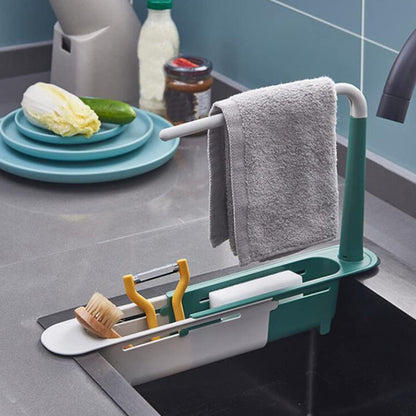 Wukusy 2370 expandable kitchen drying basket rack for drying dishes and utensils in home kitchen use.