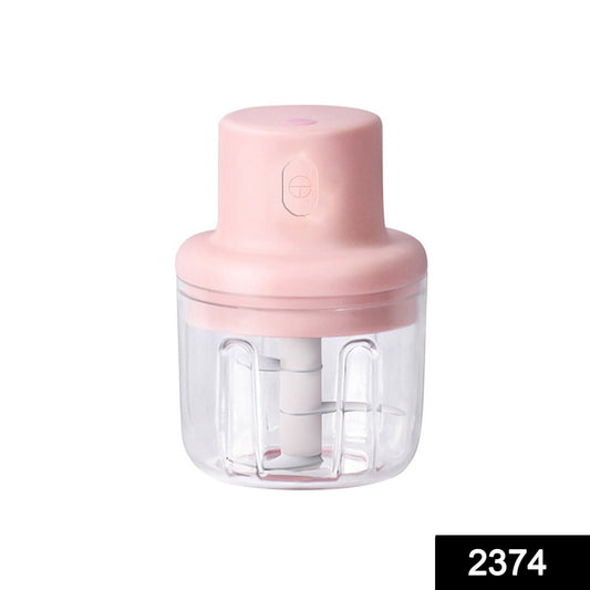 Wukusy electric mini garlic chopper in 250ml size, compact kitchen appliance for quick garlic processing, seen on a clean countertop.