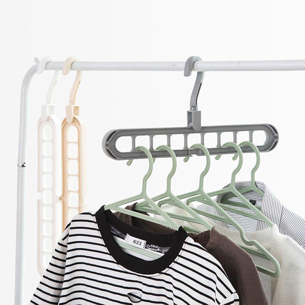 Wukusy 9-hole plastic hanger hook for indoor wardrobe, clothes organization, storage, balcony, or windowsill use.