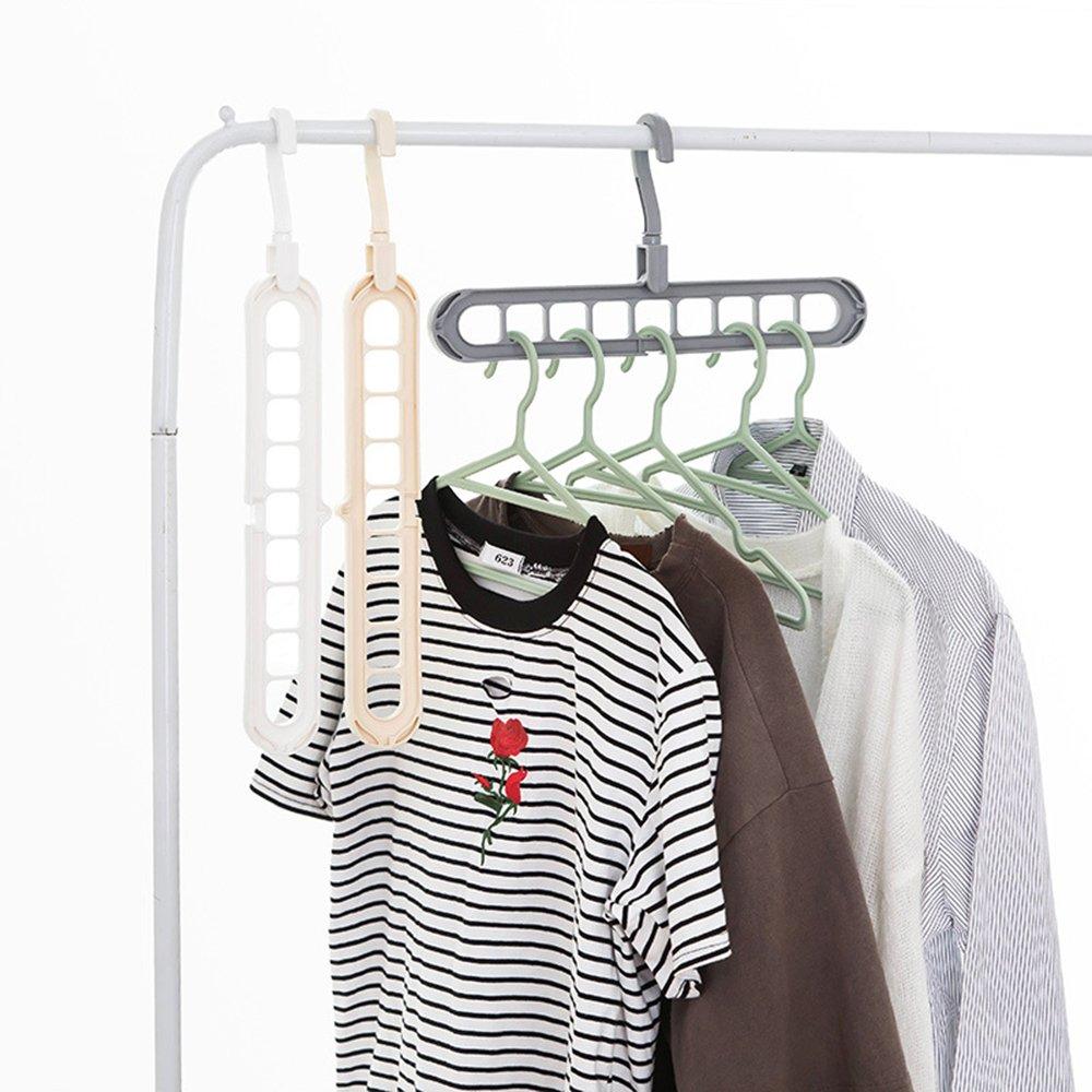 Wukusy 9-hole plastic hanger hook for indoor wardrobe, clothes organization, kitchen, balcony, and windowsill storage.