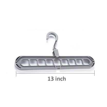 Wukusy 9-hole plastic hanger hook for indoor wardrobe clothes organization, storage, balcony, or windowsill use.