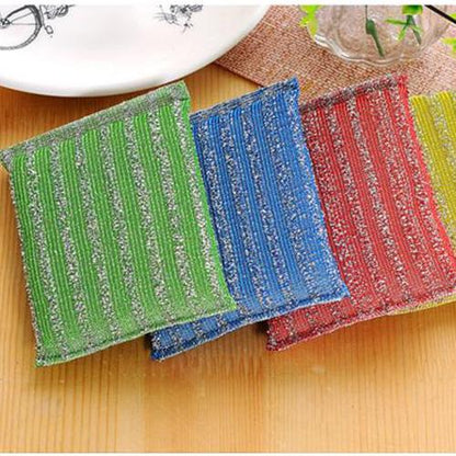 Wukusy scratch-proof kitchen utensil scrubber pads in a pack of 12, durable cleaning pads for pots, pans, and cookware.