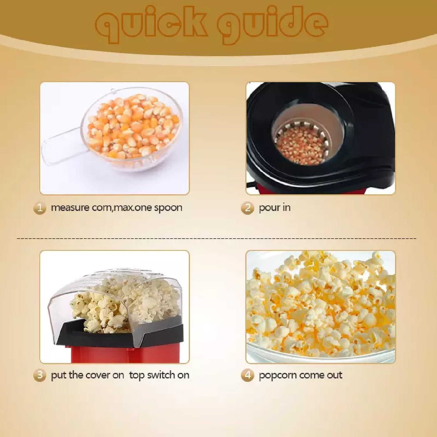 Wukusy 2432 Electric Popper Maker Machine for making popcorn at home in a compact kitchen appliance design