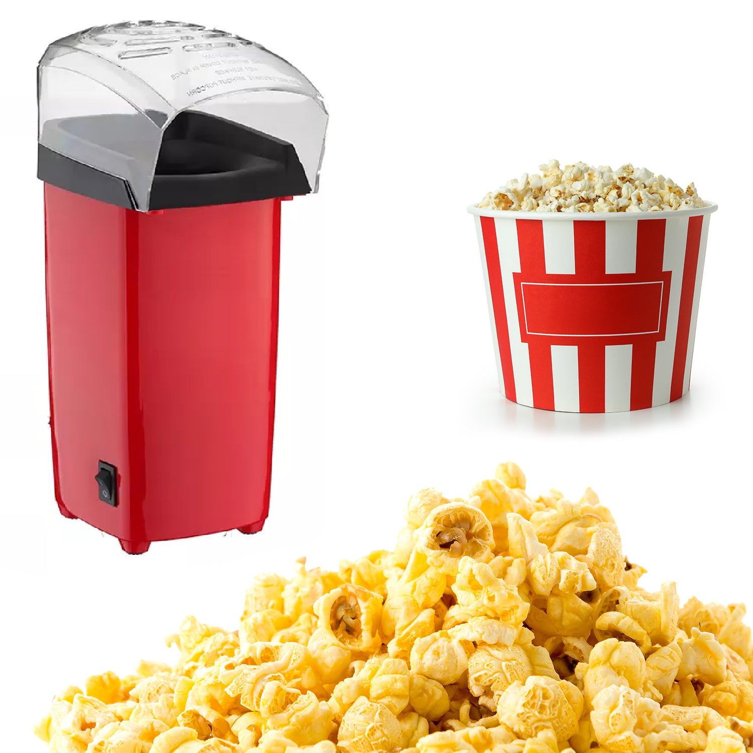 Wukusy electric popcorn maker machine for home use, compact snack maker with easy operation and electric popping functionality.