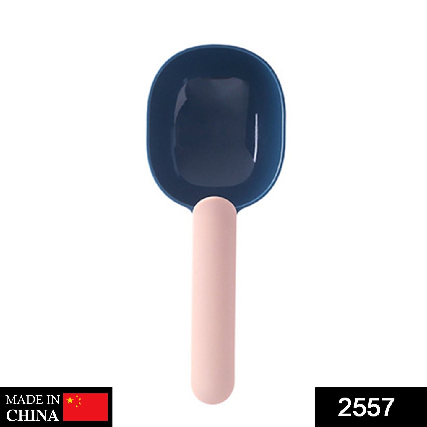 Wukusy pet food shovel with handle clip, made of durable ABS food-grade materials, designed for easy pet food scooping.