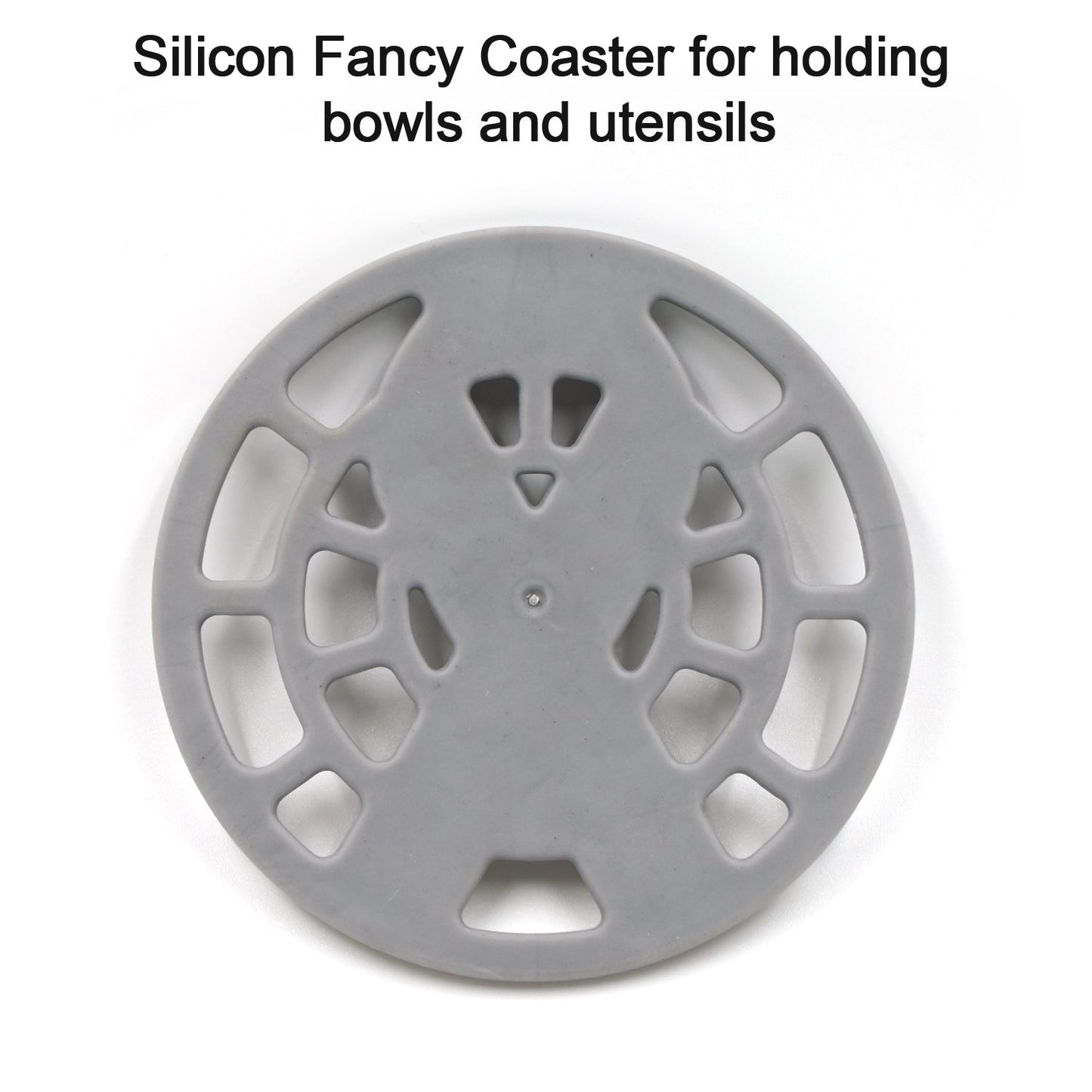 Wukusy silicone fancy coaster for holding bowls and utensils, versatile kitchen accessory with colorful, textured design.
