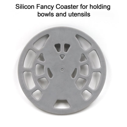 Wukusy silicone fancy coaster for holding bowls and utensils, versatile kitchen accessory with colorful, textured design.