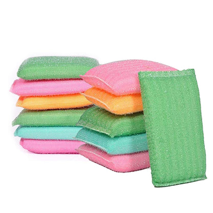 Wukusy scratch-proof kitchen utensil scrubber pads in a pack of 12, durable and gentle for cleaning pots and pans.
