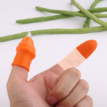 Wukusy vegetable thumb cutter and kitchen tool with sharp cutting blade for efficient vegetable slicing and preparation.