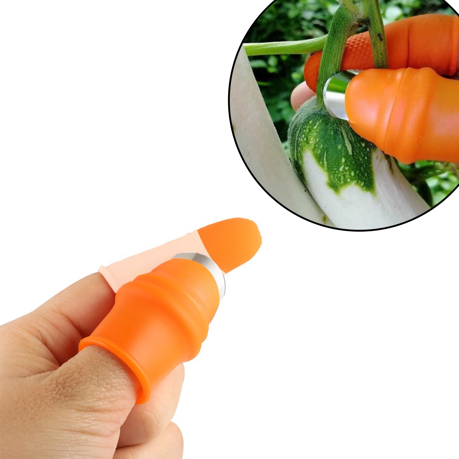 Wukusy vegetable thumb cutter and tool with sharp blade system, designed for efficient vegetable slicing in the kitchen.
