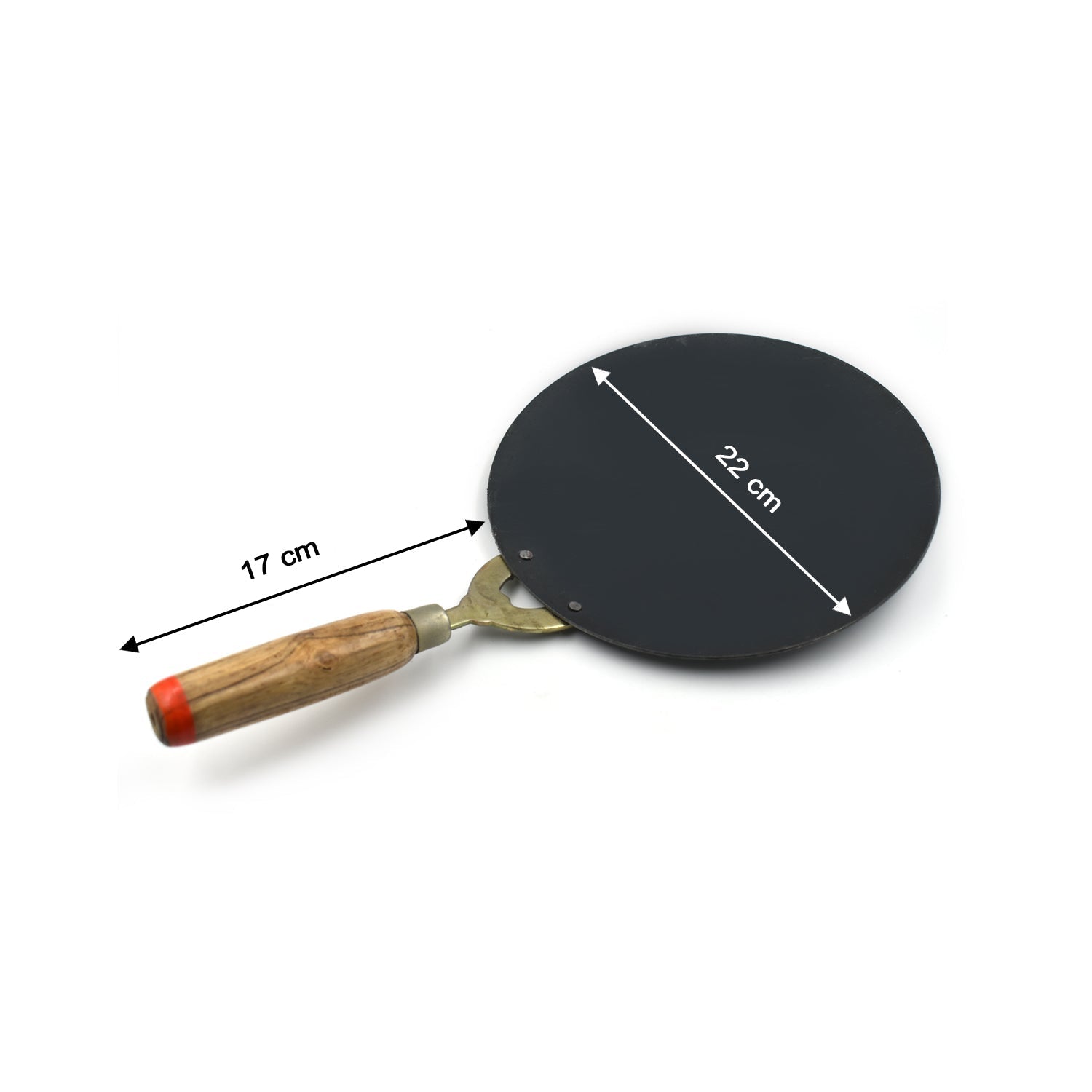 Wukusy wooden handle roti tawa for making rotis and parathas, ideal for home kitchen use.