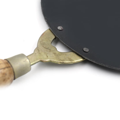 Wukusy wooden handle Roti Tawa used for making rotis and parathas in household kitchens, with a durable wooden handle.