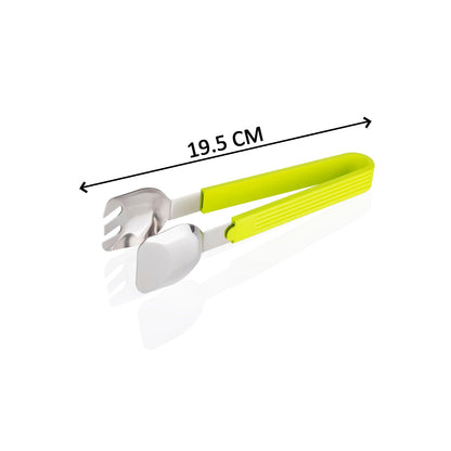 Wukusy multi-purpose salad serve tong in a kitchen setting, used for holding and grabbing food items for household and kitchen tasks.