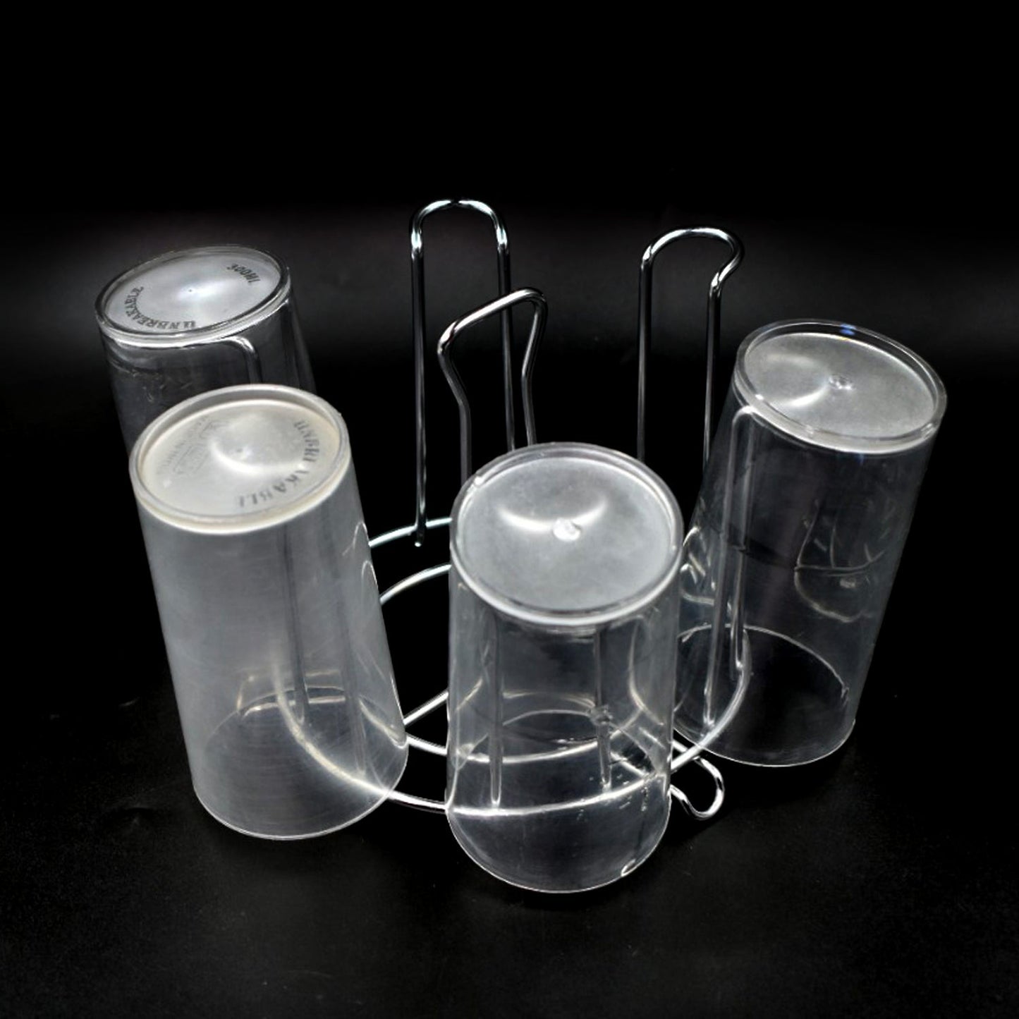 Wukusy stainless steel round glass stand for holding delicate glasses, ideal for home, kitchen, and office use.
