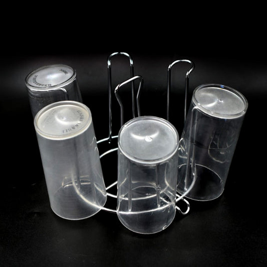 Wukusy stainless steel round glass stand for holding delicate glasses, ideal for home, kitchen, and office use.